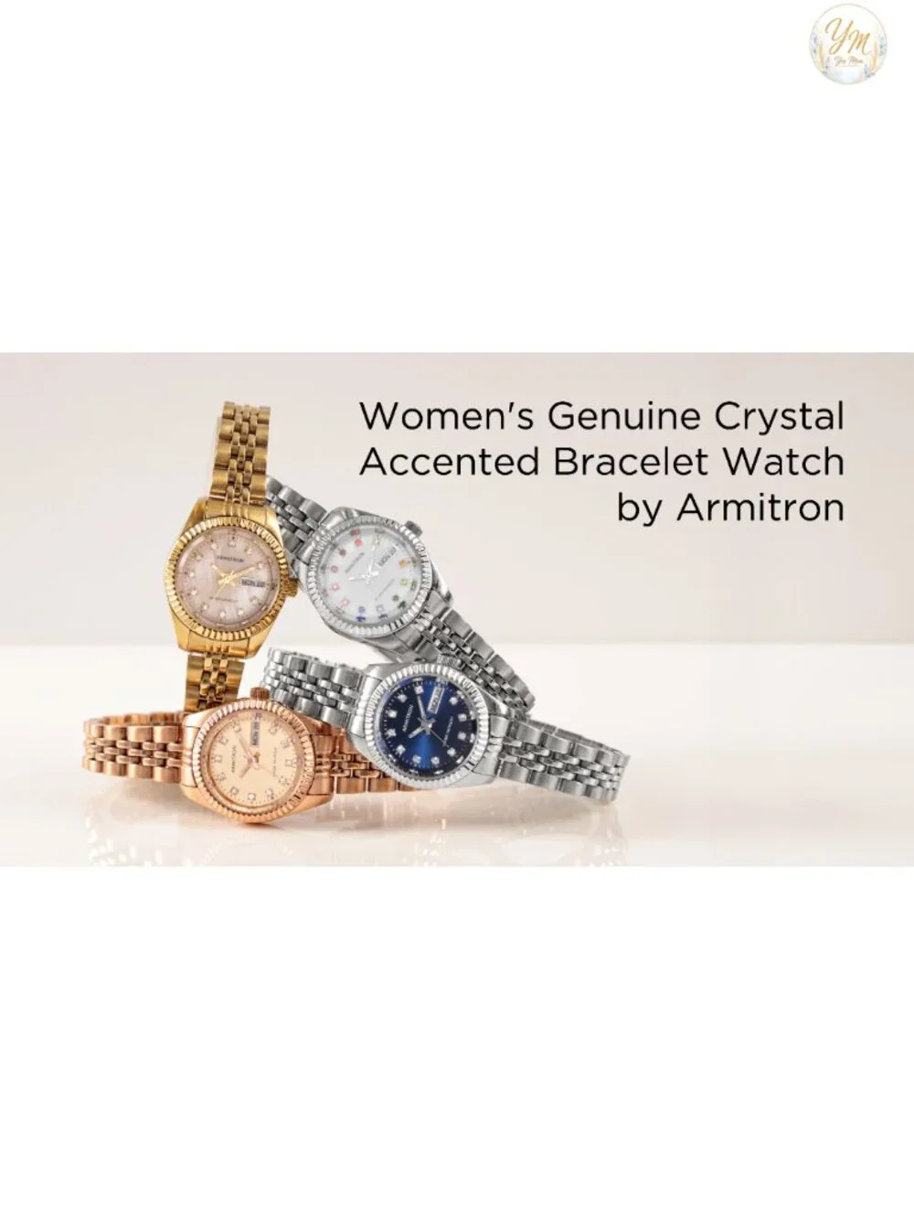 Women's Crystal Accented Bracelet Watch with Japanese Quartz Movement